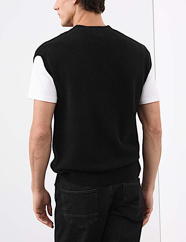 Merino Wool Rich Knitted Vest with Mohair - RS