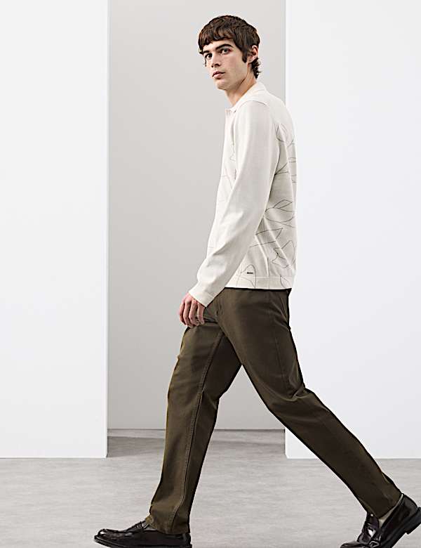 Floral Knitted Polo Shirt - DK