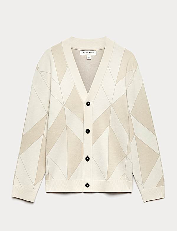 Milano-Knit V-Neck Jacquard Cardigan - IT