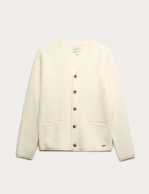 Teksturowany kardigan 100% wełny merino - PL