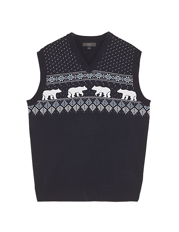 Polar Bear Fair Isle Sleeveless Jumper