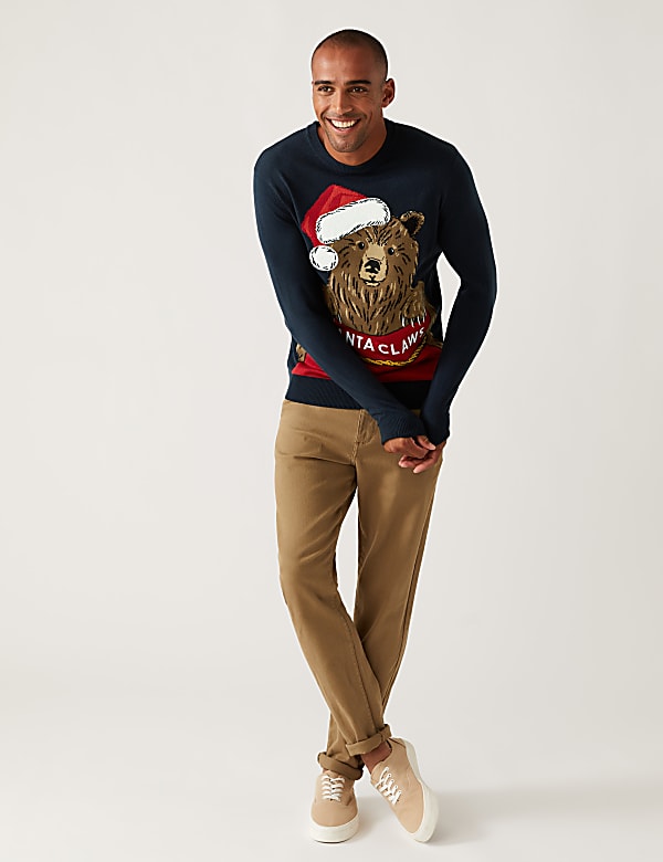 Bear Crew Neck Christmas Jumper
