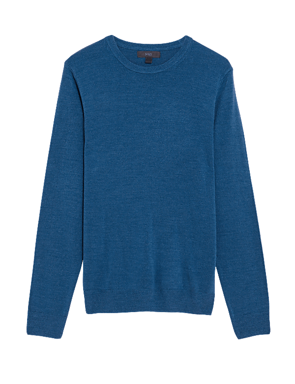 Pure Acrylic Knitted Crew Neck Jumper