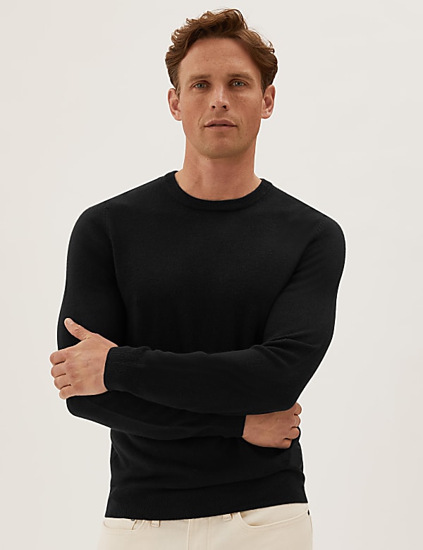 Cashmilon Crew Neck Jumper BLACK Jumpers M S FR