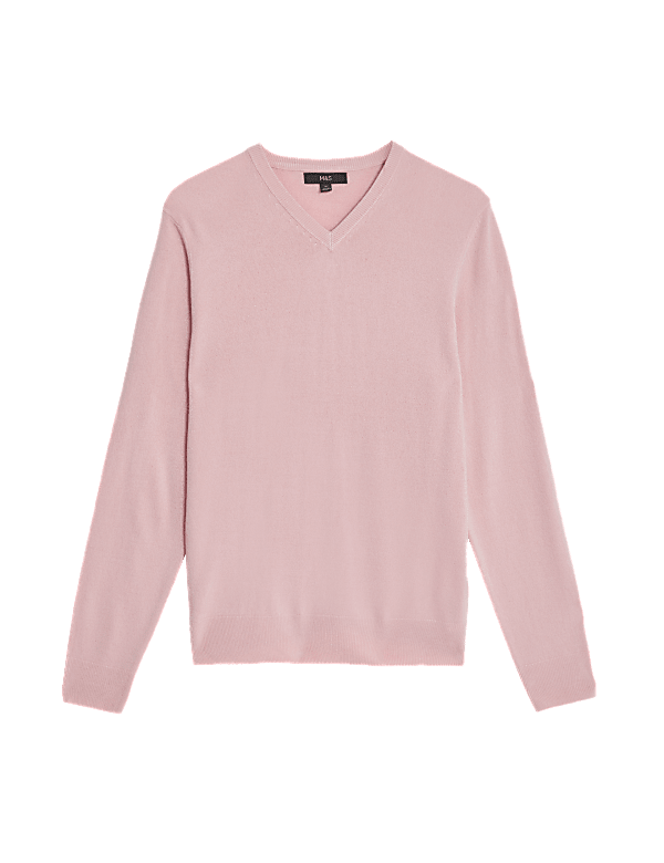 Pure Acrylic Plain V-Neck Jumper