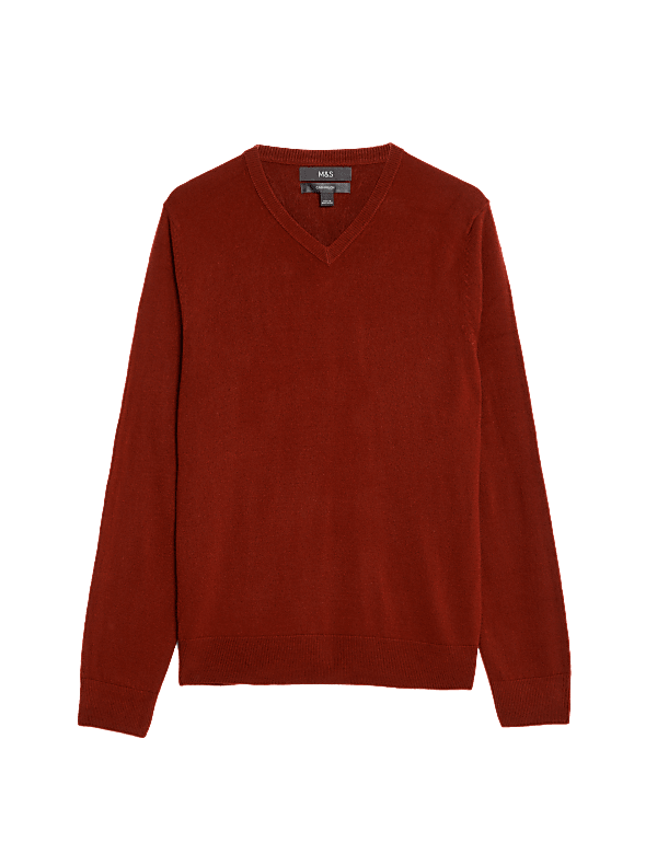 Pure Acrylic Plain V-Neck Jumper