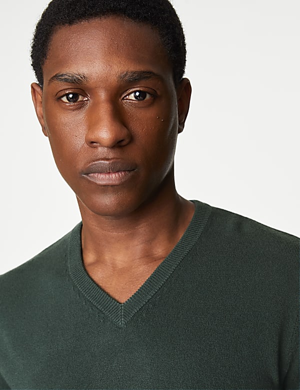 Buy Pure Acrylic Plain V Neck Jumper at Marks Spencer