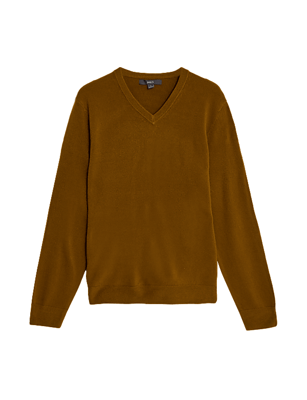 Pure Acrylic Plain V-Neck Jumper