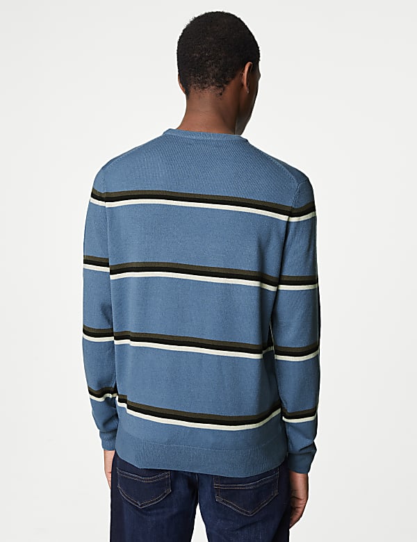 Pure Acrylic Stripes Round Neck Jumper