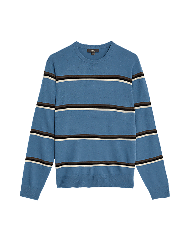Pure Acrylic Stripes Round Neck Jumper