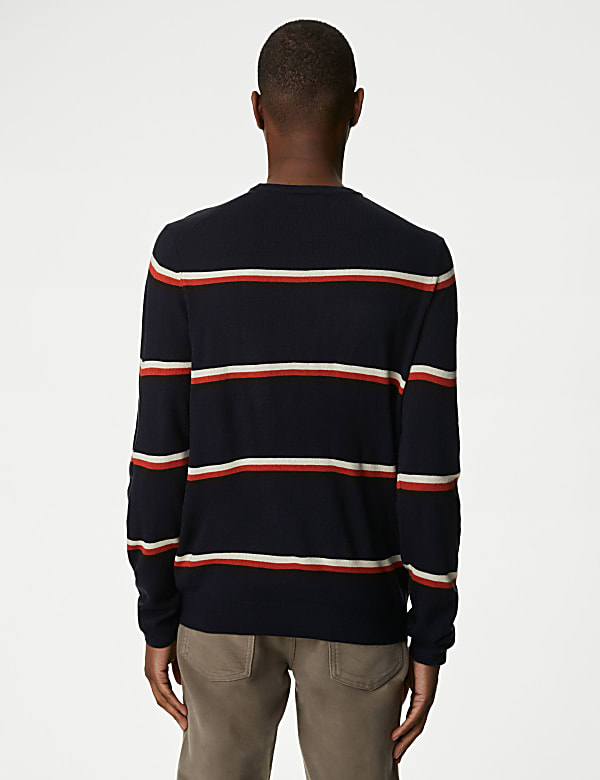 Pure Acrylic Stripes Round Neck Jumper