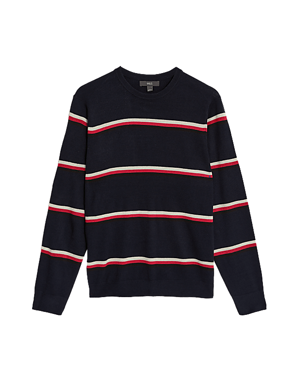Pure Acrylic Stripes Round Neck Jumper