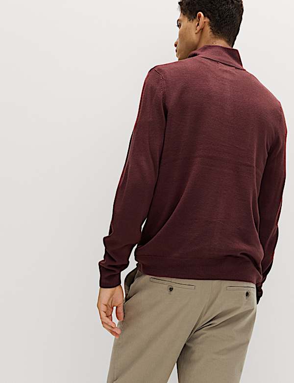 Cashmilon&trade; High Neck Half Zip Jumper