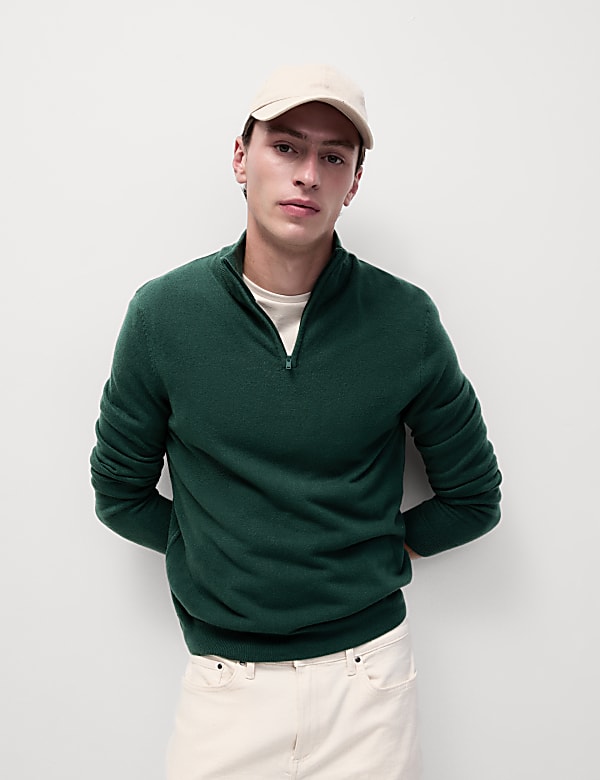 Cashmilon™ High Neck Half Zip Jumper
