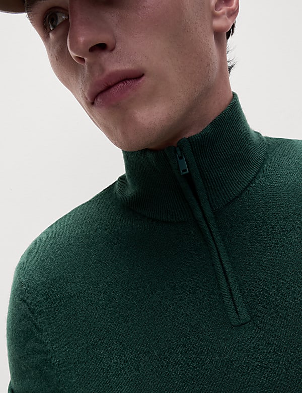 Cashmilon™ High Neck Half Zip Jumper