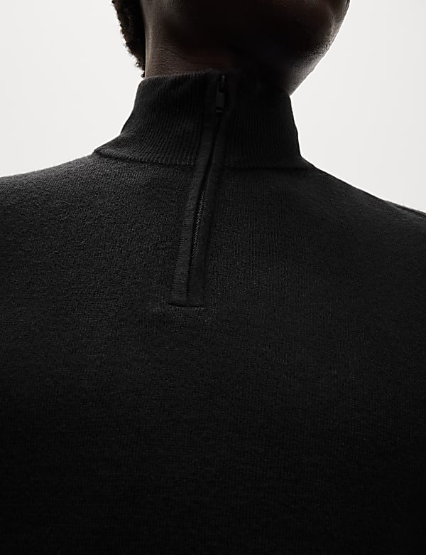 Cashmilon™ High Neck Half Zip Jumper