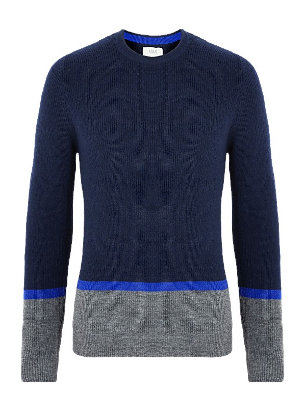 Block Striped Crew Neck Jumper