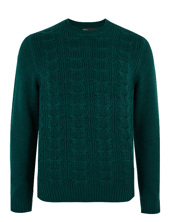 Recycled Super Soft Cable Crew Neck Jumper