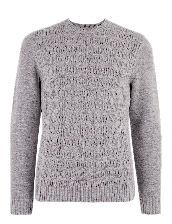 Recycled Super Soft Cable Crew Neck Jumper