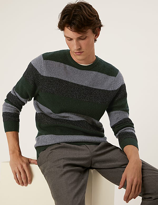 Supersoft Striped Crew Neck Jumper