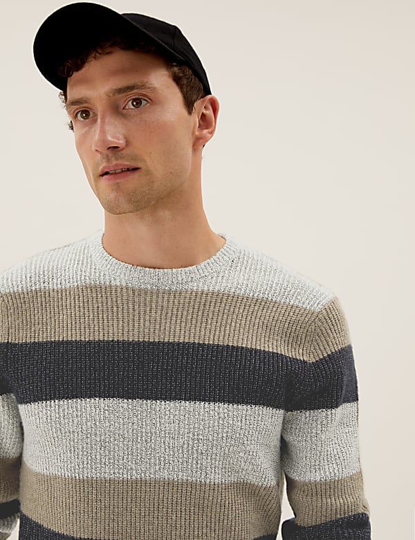 Super Soft Striped Crew Neck Jumper
