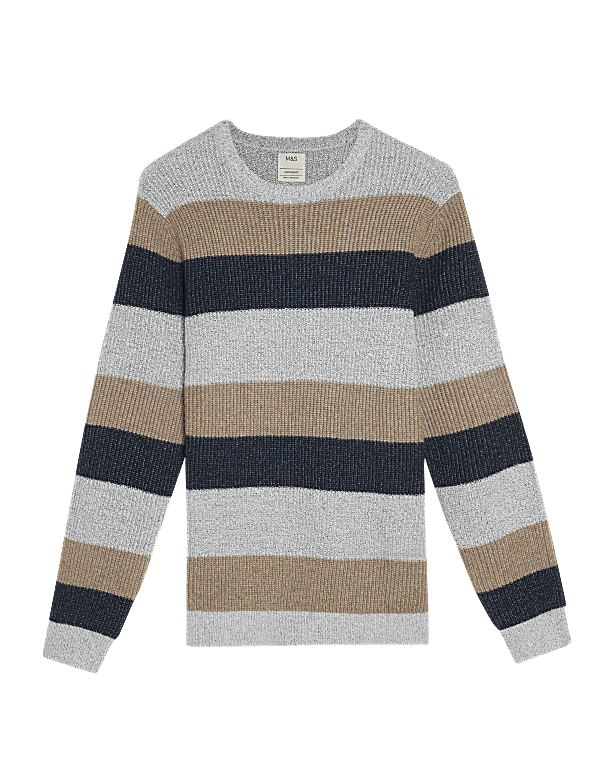 Super Soft Striped Crew Neck Jumper