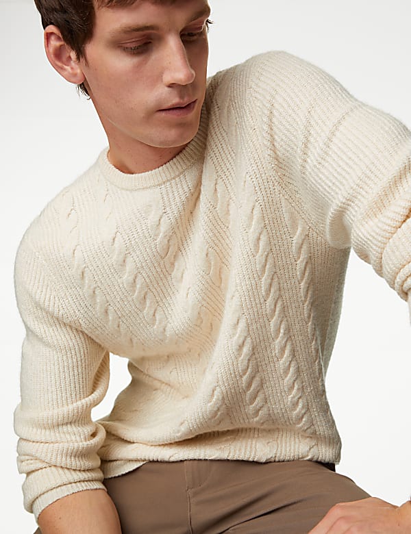 Supersoft Chunky Cable Crew Neck Jumper - AT