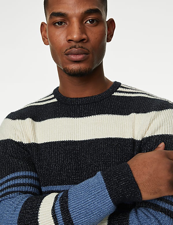 Supersoft Striped Chunky Crew Neck Jumper