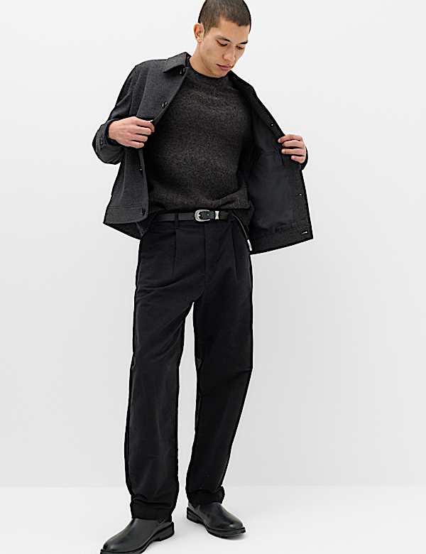 Relaxed Ombre Crew Neck Jumper with Wool - UA