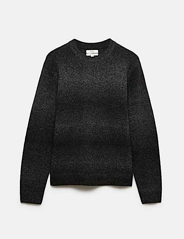 Relaxed Ombre Crew Neck Jumper with Wool - UA
