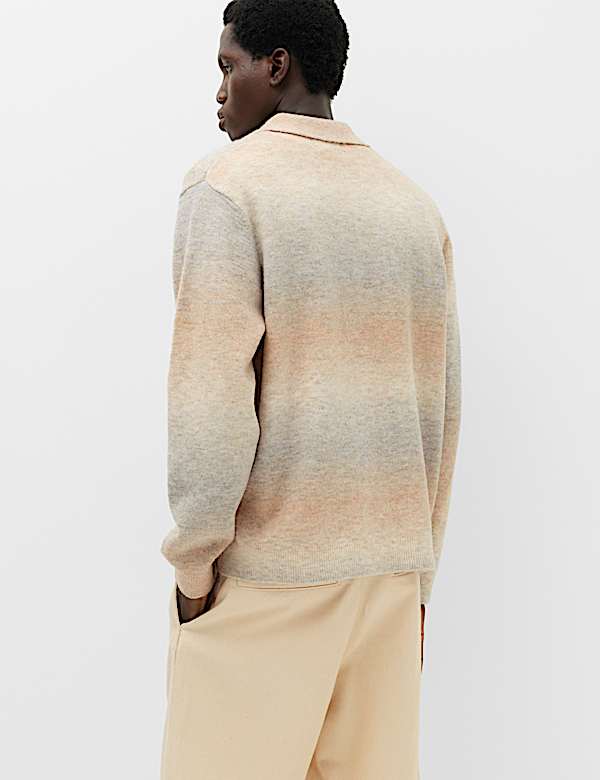 Cardigan confortable boutonn&eacute; &agrave; motif d&eacute;grad&eacute; - CA