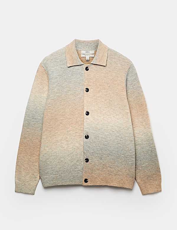Cardigan confortable boutonn&eacute; &agrave; motif d&eacute;grad&eacute; - CA