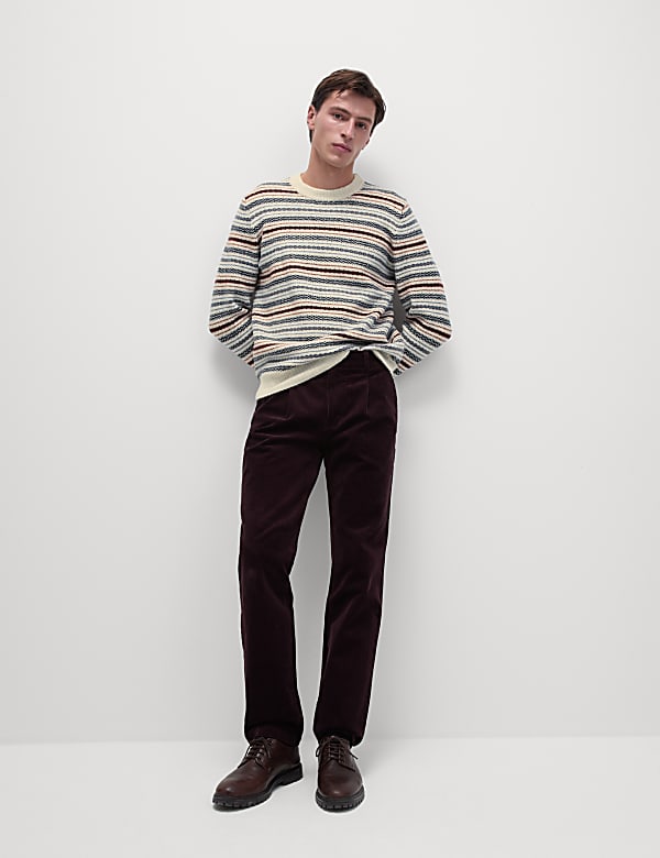 Superzachte wollen trui met ronde hals en Fairisle-motief - BE