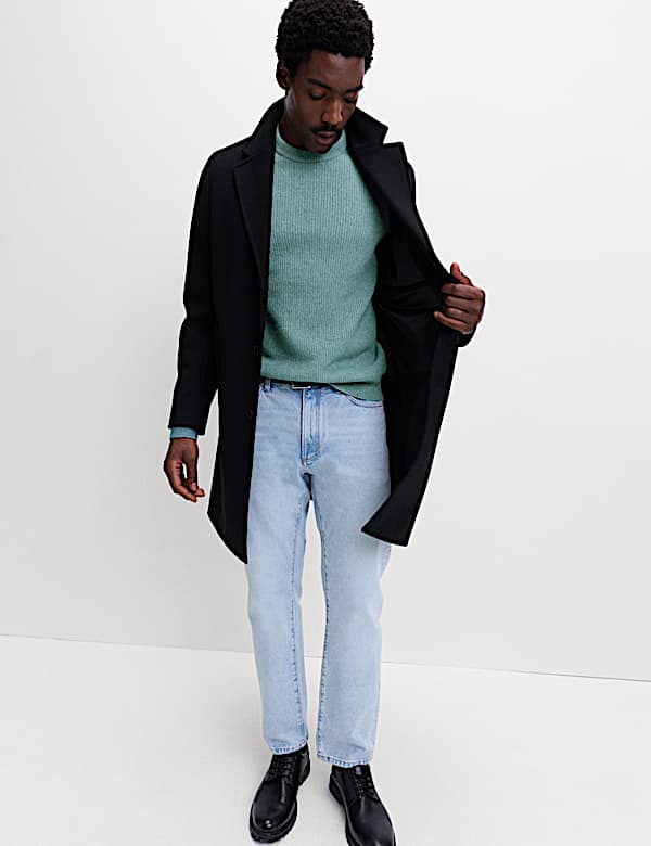 Supersoft Ribbed Crew Neck Jumper with Wool