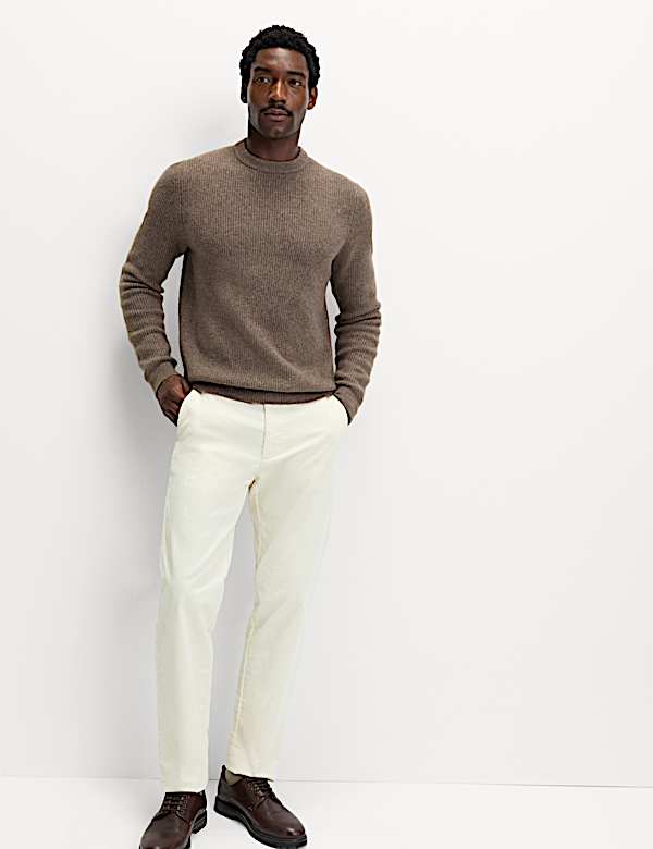 Supersoft Ribbed Crew Neck Jumper with Wool - CZ