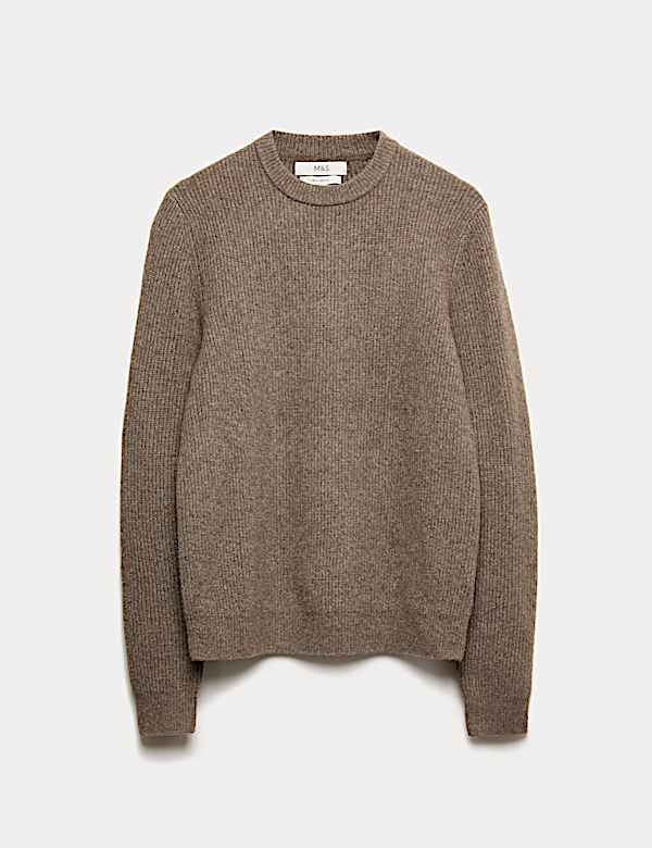 Supersoft Ribbed Crew Neck Jumper with Wool - CZ