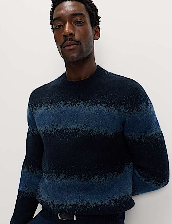 Supersoft Ombre Crew Neck Jumper with Wool