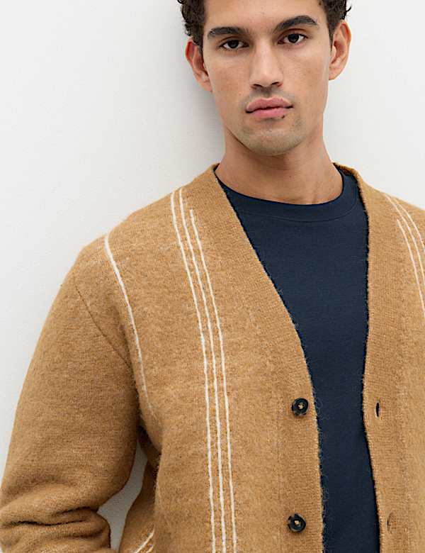 Lofty Relaxed Fit Striped Cardigan - FI