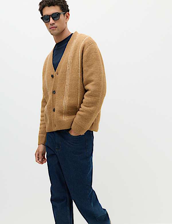 Lofty Relaxed Fit Striped Cardigan - FR