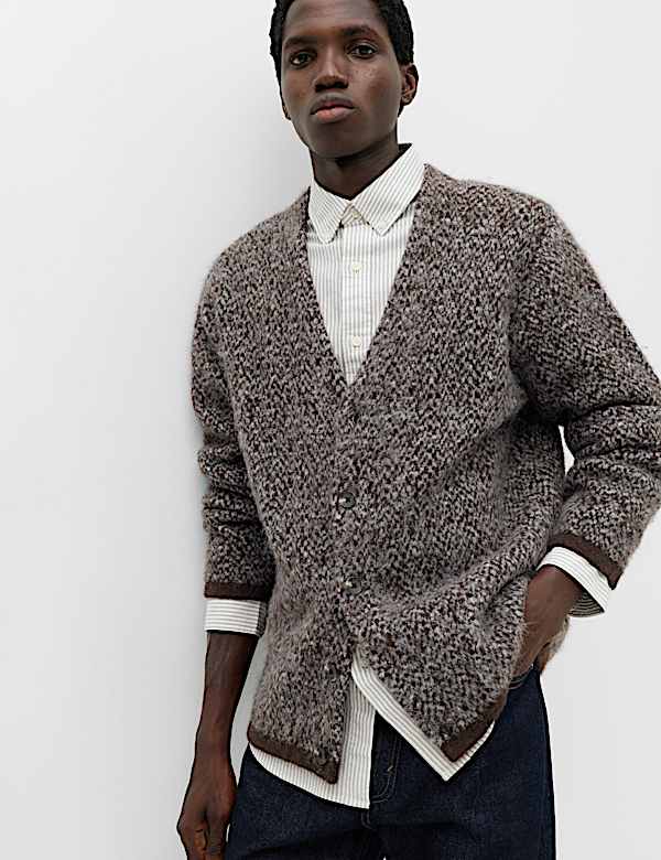 Lofty Relaxed Fit Patterned Cardigan