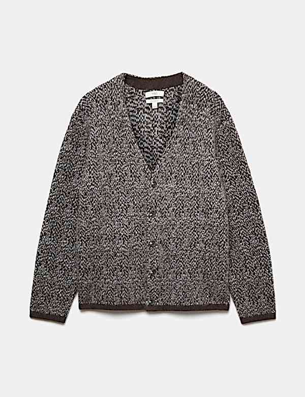 Lofty Relaxed Fit Patterned Cardigan - CZ