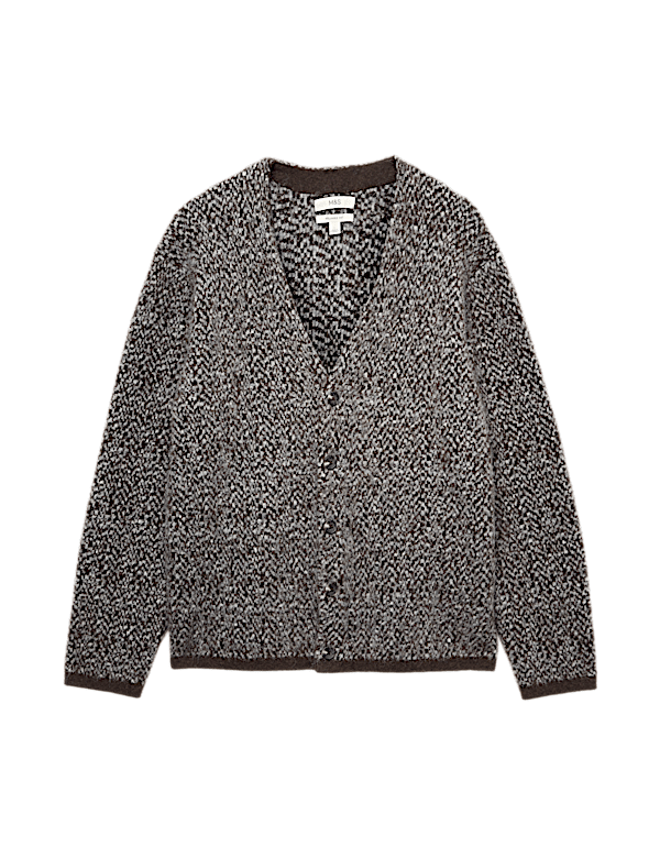 Lofty Relaxed Fit Patterned Cardigan