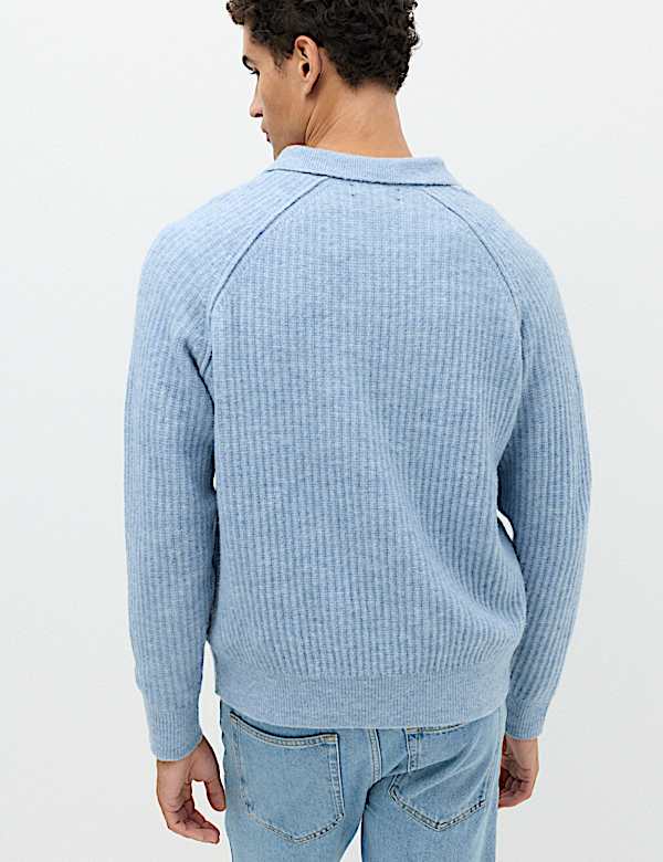 Lofty Ribbed Buttoned Knitted Polo Shirt - IT