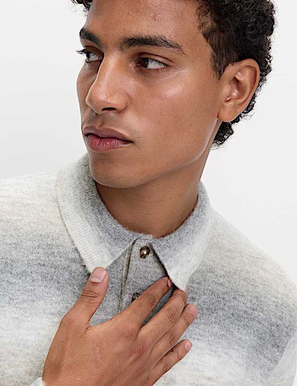 Supersoft Striped Polo Jumper with Wool - KG