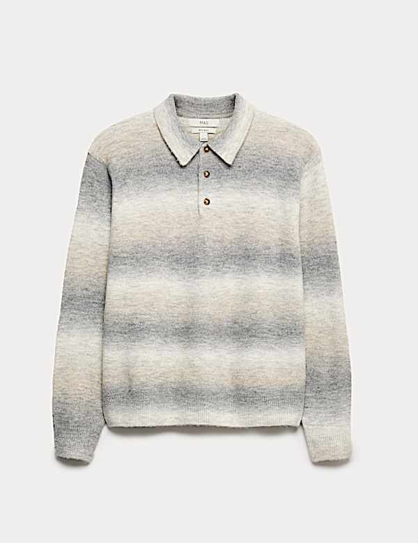 Supersoft Striped Polo Jumper with Wool - KG
