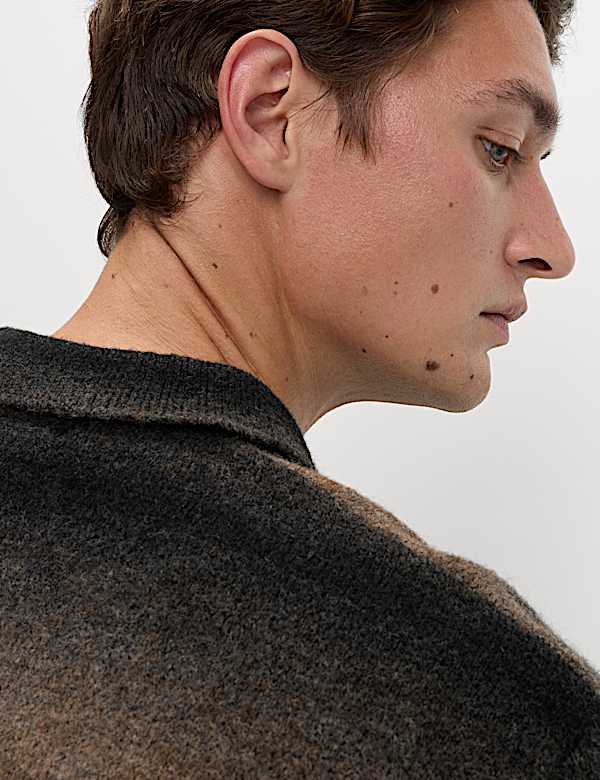 Supersoft Striped Polo Jumper with Wool - NL