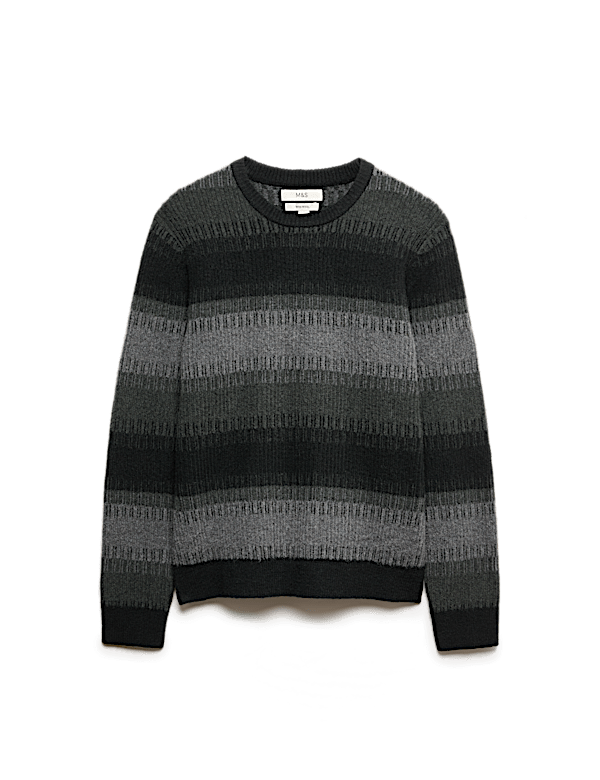 Supersoft Stripe Crew Neck Jumper with Wool