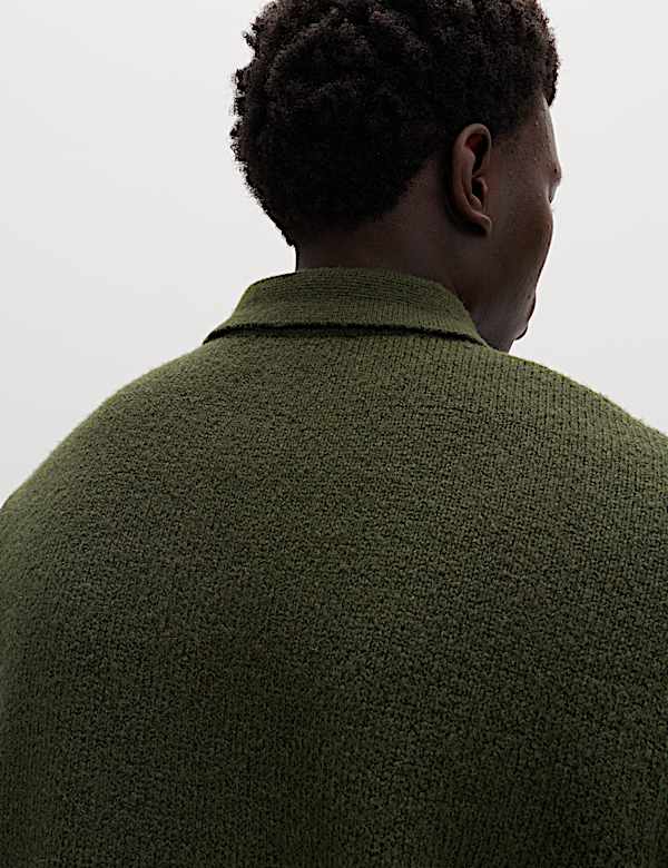 Half Zip Knitted Polo Jumper - HU