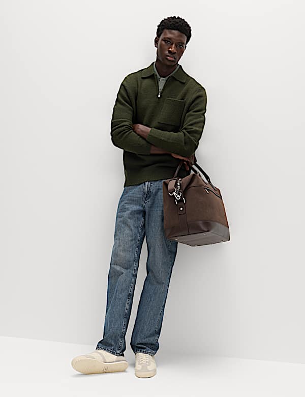 Half Zip Knitted Polo Jumper - HU