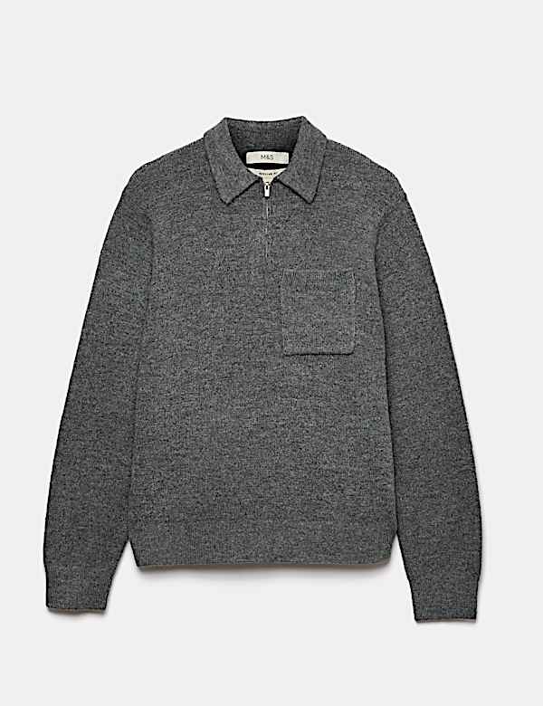 Supersoft Quarter Zip Knitted Polo Shirt - LU